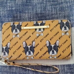 Betsey Johnson Dog Print Yellow Wallet